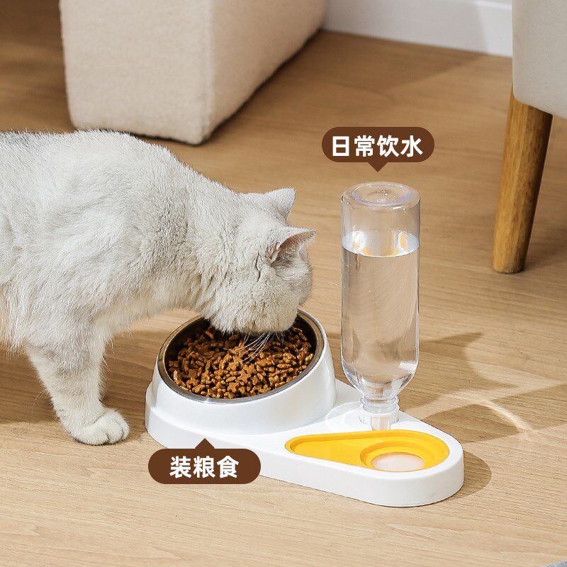 猫碗猫盆自动饮水双腕狗碗狗盆多功能不锈钢碗喝水狗狗猫咪用品