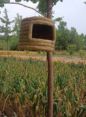 稻草编燕子鸟窝鸟巢城堡形草窝孵化屋檐居住春天保暖大号用品用具