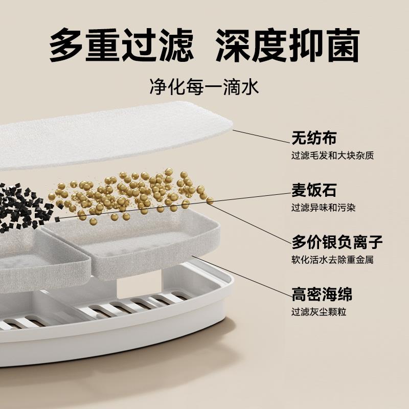 皮孩子猫咪饮水机宠物无线自动循环流动活水不插电水碗器加热恒温