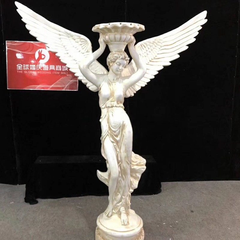 婚庆玻璃钢天使人物喷泉花园别墅酒店流水喷水池婚庆道具摆件