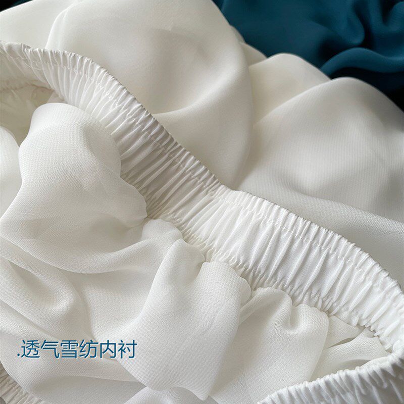 浅布调【优雅弧度】高个子拖地长裙子a字大摆沙滩裙雪纺半身裙夏
