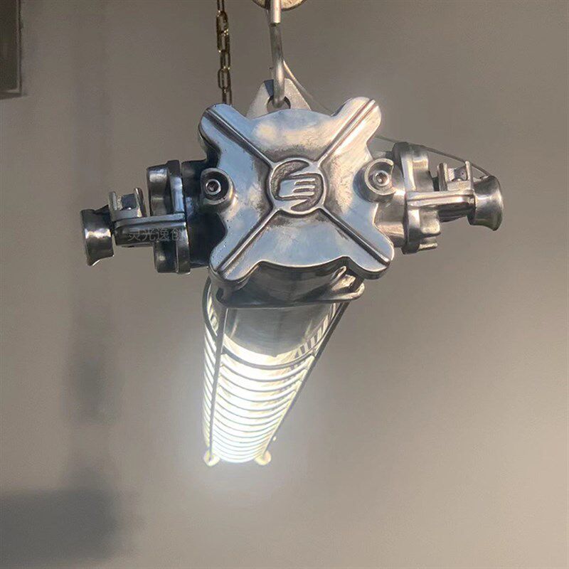 中古wuone灵光逸创 铸铝三色工业风艺术吊灯网格复古灯双管餐厅灯