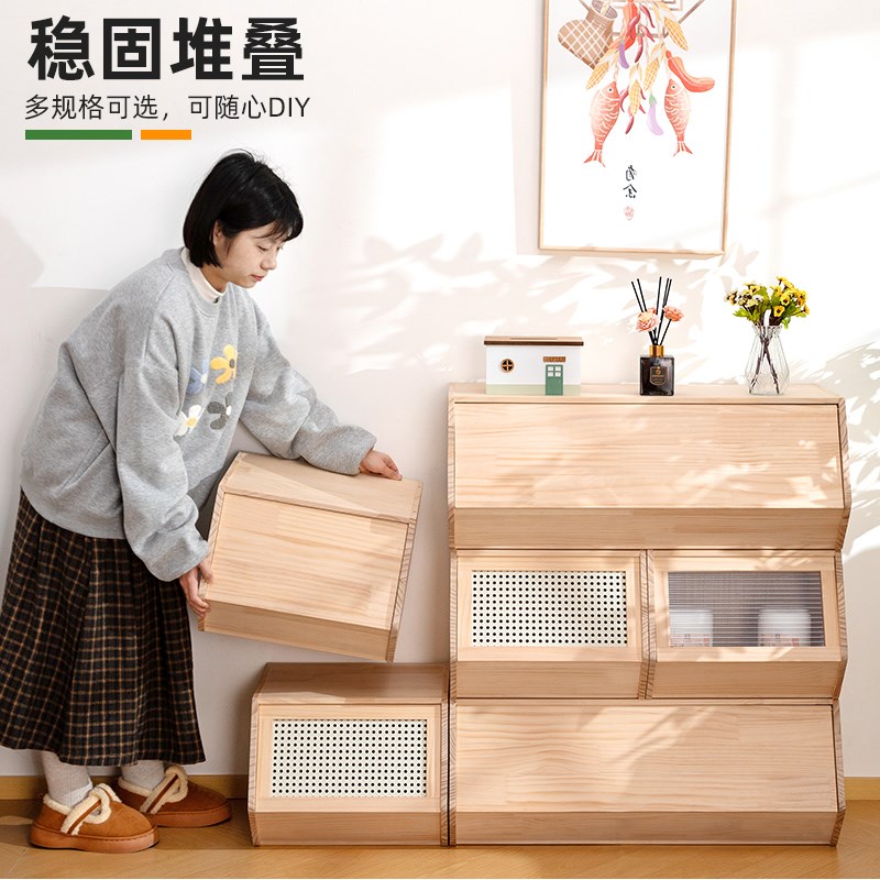 书架落地置物架实木书柜子家用儿童客厅简易展示柜卧室靠墙杂物柜