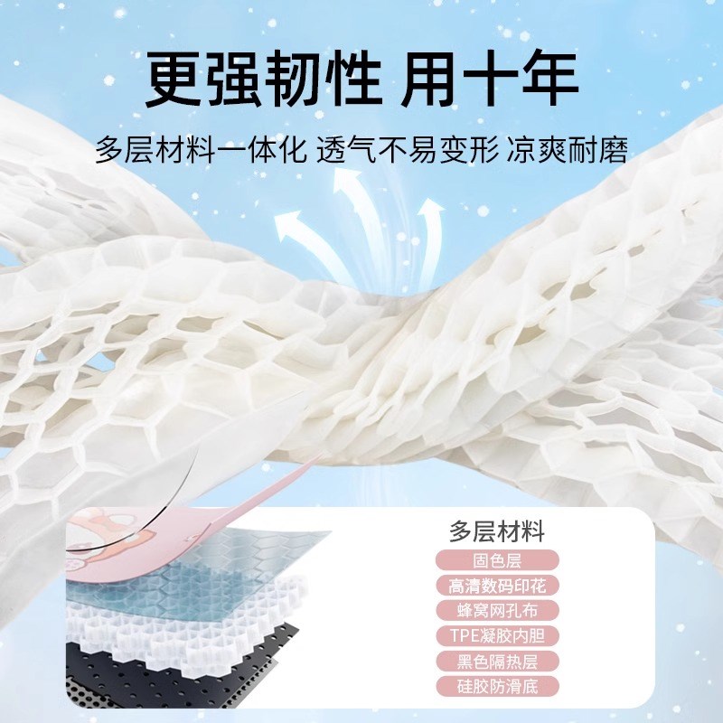 拽猫凝胶蜂窝坐垫夏季凉感久坐舒适简约风臀垫通风不闷气办公座垫图片
