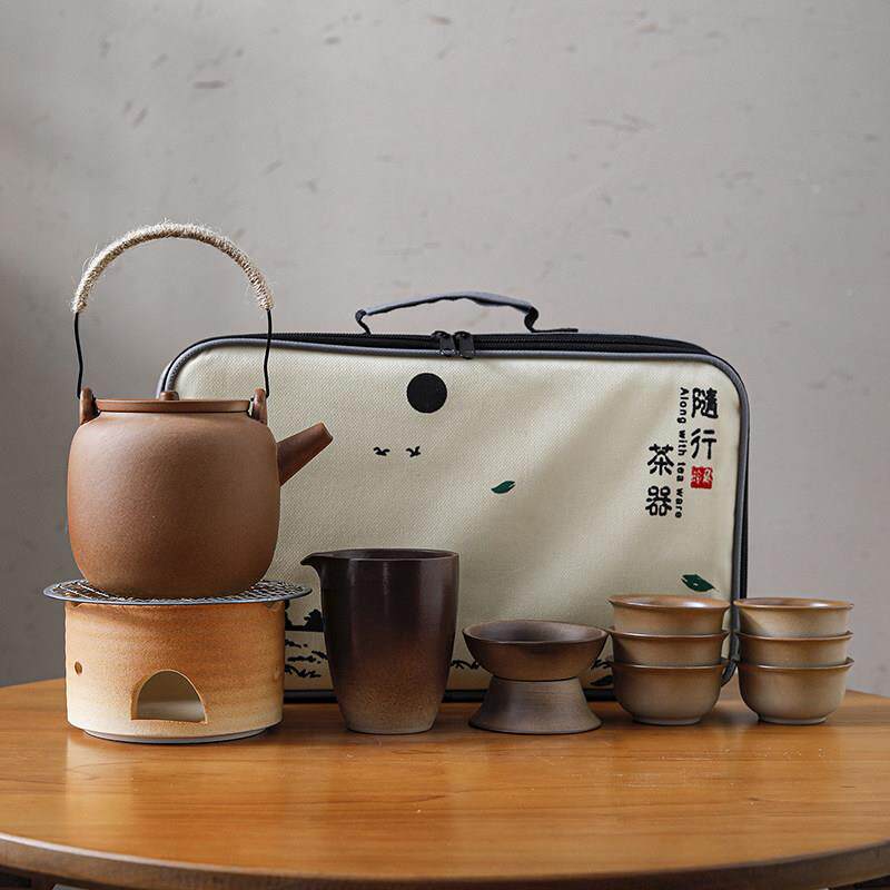 罐粗陶围炉煮茶带包5453454旅行茶具装功夫茶杯便罐携式茶壶壶陶