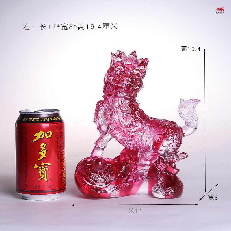 琉璃麒麟承欢招财新居财务家居开业乔迁礼品玄关桌面精致摆件中式