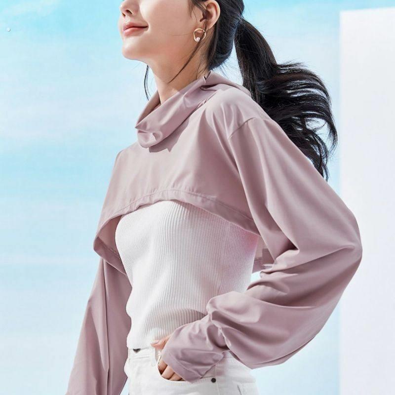 袖子连肩防晒袖连肩防晒袖套假袖子连肩长袖夏季冰感薄护颈连披肩