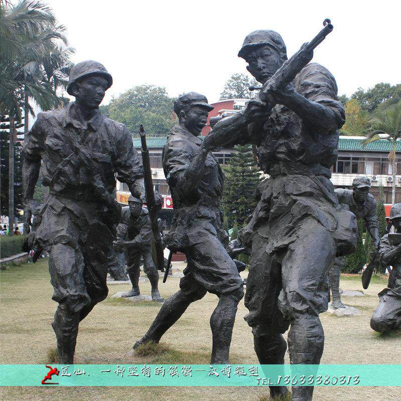 户外大型玻璃钢人物雕塑广场定制红军会师雕像景观红色文化艺术品