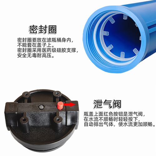 20寸二级三级过滤净水器滤瓶4分口6分口1寸口家用商用前置净水机
