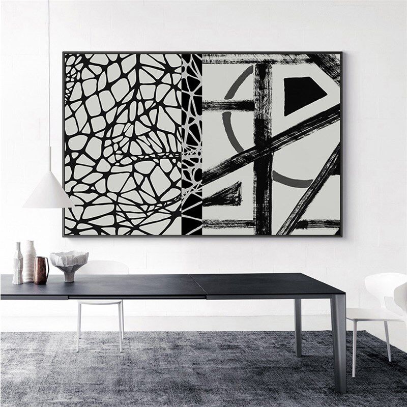 黑白装饰画楼梯油画玄关画竖版样板间过道餐厅背景画挂画酒吧壁画