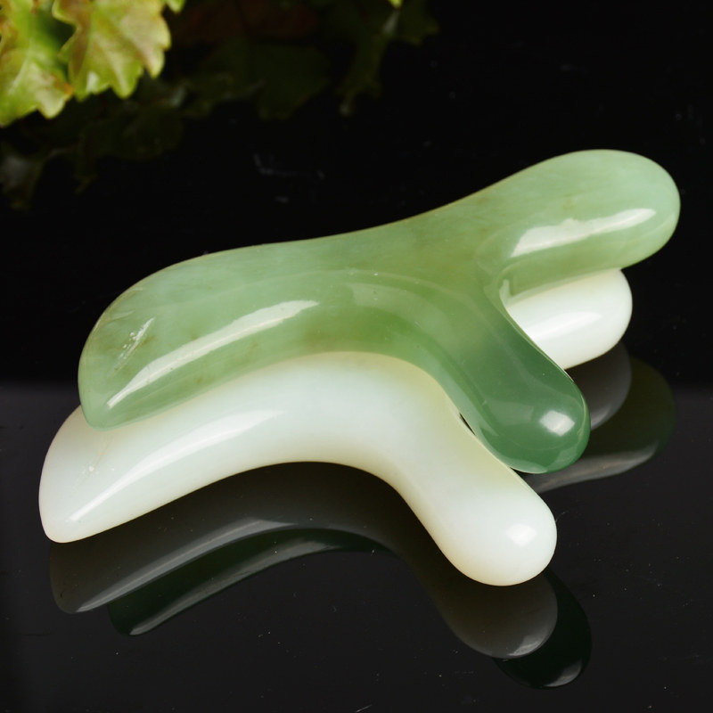 天然岫玉 玉石三角雀按摩器 玉足底按摩器锥穴位 足底按压经络棒