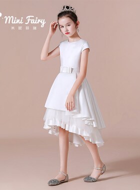 米妮菲瑞新款白色耶诞节女童礼服钢琴演出礼服公主裙高端礼服裙