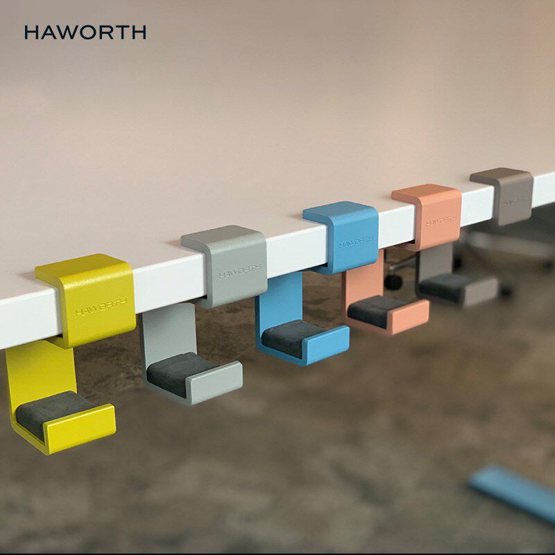 Haworth海沃氏 桌侧挂钩免打孔不伤桌面简约兼容