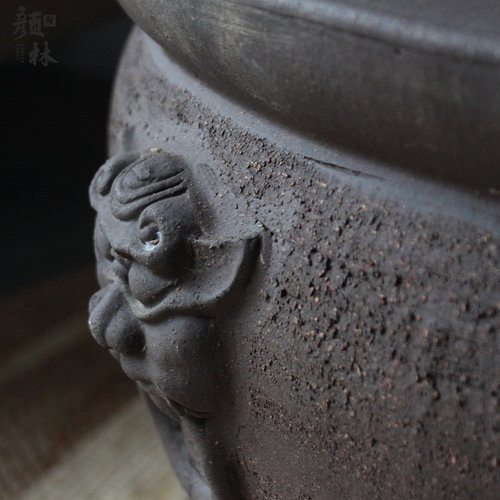 紫砂大缸花盆水养盆庭院大缸透气盆陶缸陶盆大盆大口径花盆土陶盆