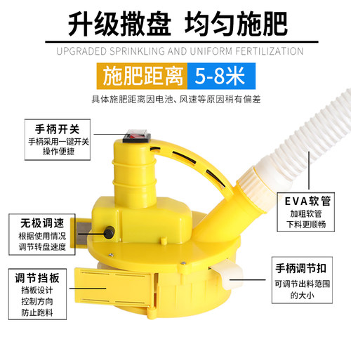 电动施肥器背负式多功能撒肥机投料机播种机全自动化肥机施肥神器