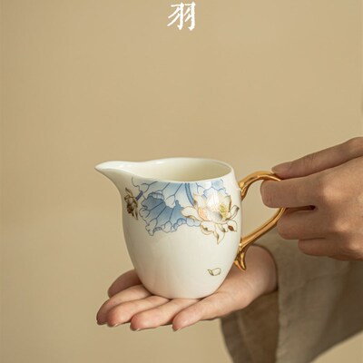 乳脂玉瓷妙彩清欢公平杯陶瓷男杯均匀杯茶海大茶杯茶隔板功夫茶具
