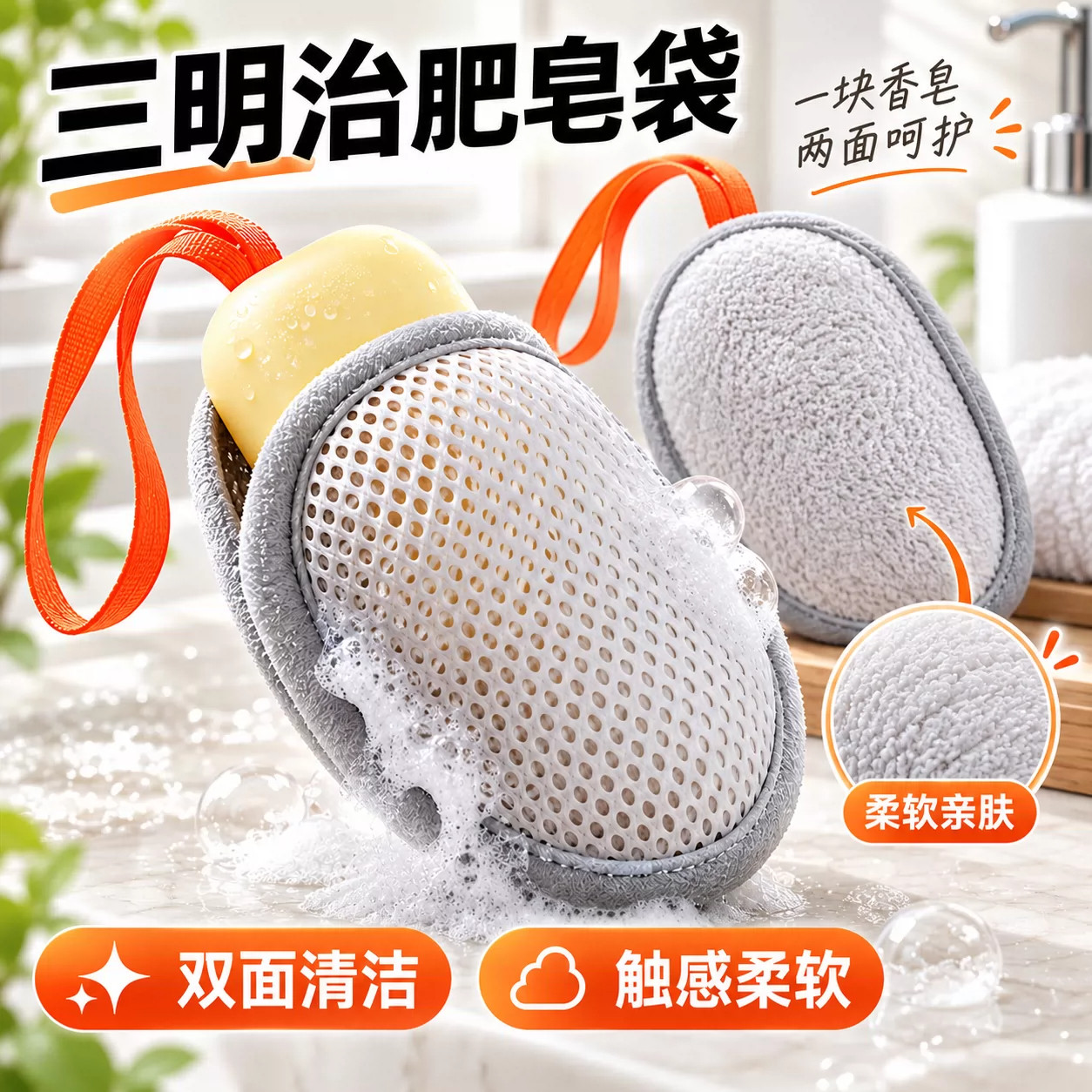 香皂三明治起泡网袋2秒速起