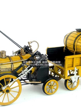 复古铁皮火车模型摆件 1829年旅行者号蒸汽机车-精细收藏版 礼物