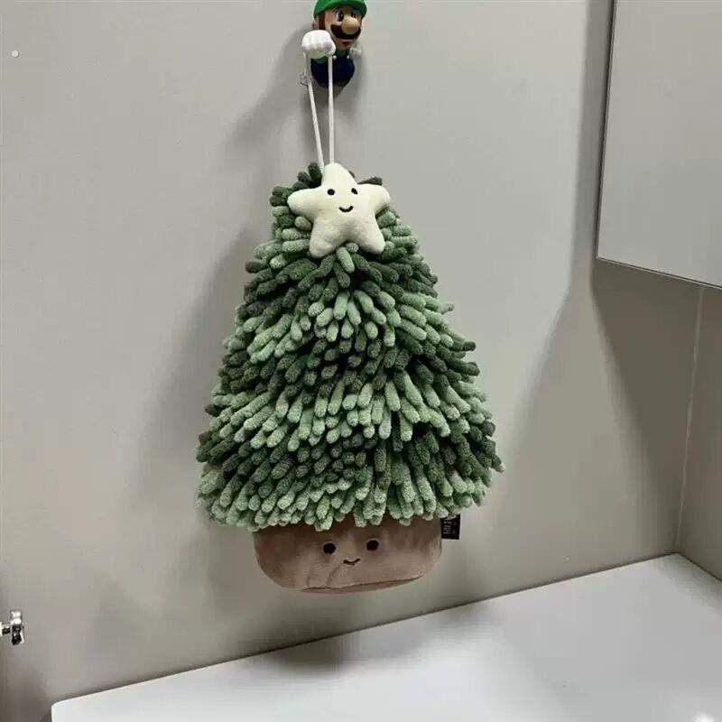 圣诞树擦手巾挂饰可爱雪超强吸水加厚防臭速干厨房卫生间浴室