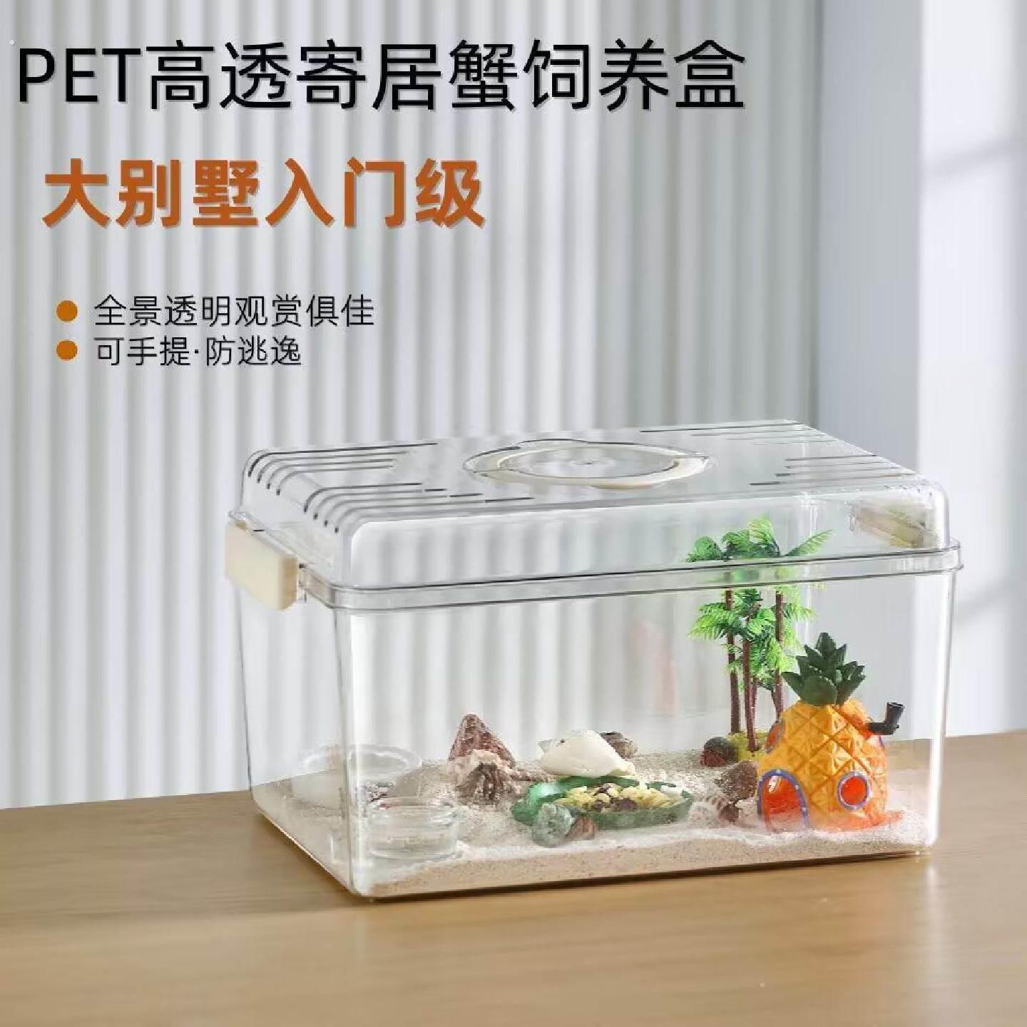 手提宠物饲养盒甲虫饲养盒寄居螃蟹仓鼠守宫饲养箱乌龟爬宠外带盒