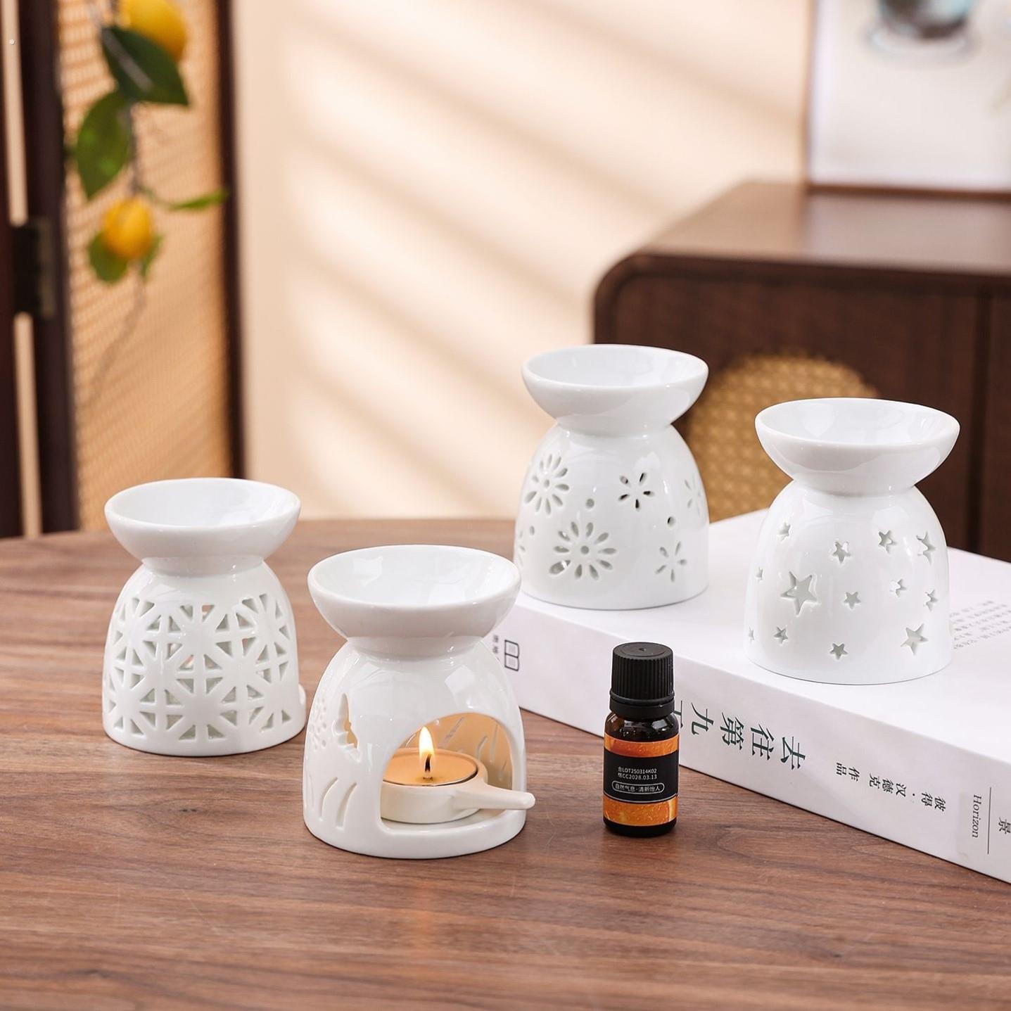 大号陶瓷香薰炉防干烧烤橘皮室内蜡烛香薰灯复古家用香薰炉卧室