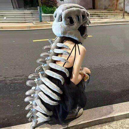 恐龙骨架头套可穿换装动物玩偶网红头套化石面具神器装备男女
