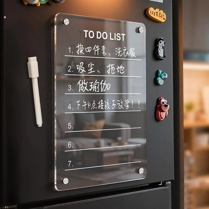 磁吸冰箱留言板展示贴家用装饰可擦计划表写字记事白板高级感磁铁
