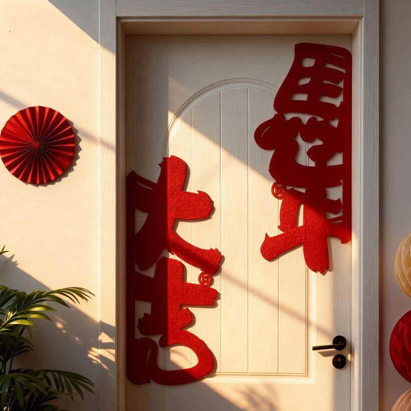 新年装饰创意墙贴元旦氛围墙面布置春节过年房门贴纸装饰