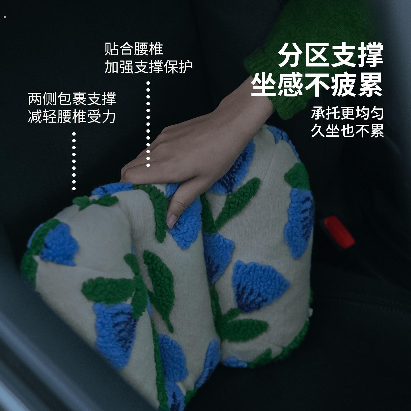 汽车后排睡觉靠枕透气久坐不累车载护腰枕座椅靠垫加厚四季靠垫