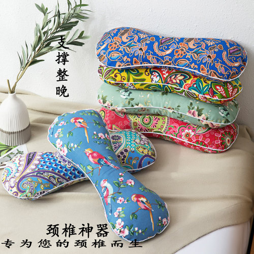 纯决明子骨头颈椎枕头 糖果圆柱立体垫脖子专用荞麦修复牵引