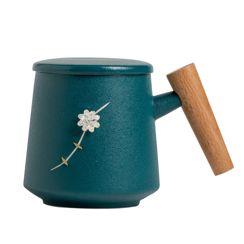 锔钉梅花马克杯文艺范创意实用陶瓷喝水杯子生日送礼公司礼品定制
