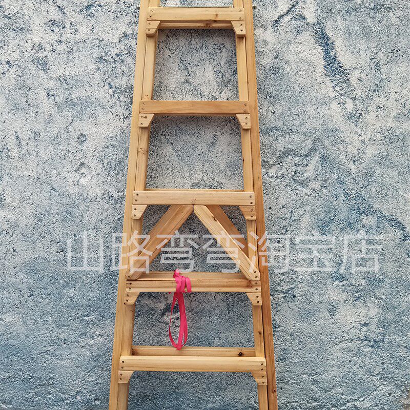 实木人字梯子杉木梯装修走梯工程梯双侧木梯建筑工地实木梯油漆梯
