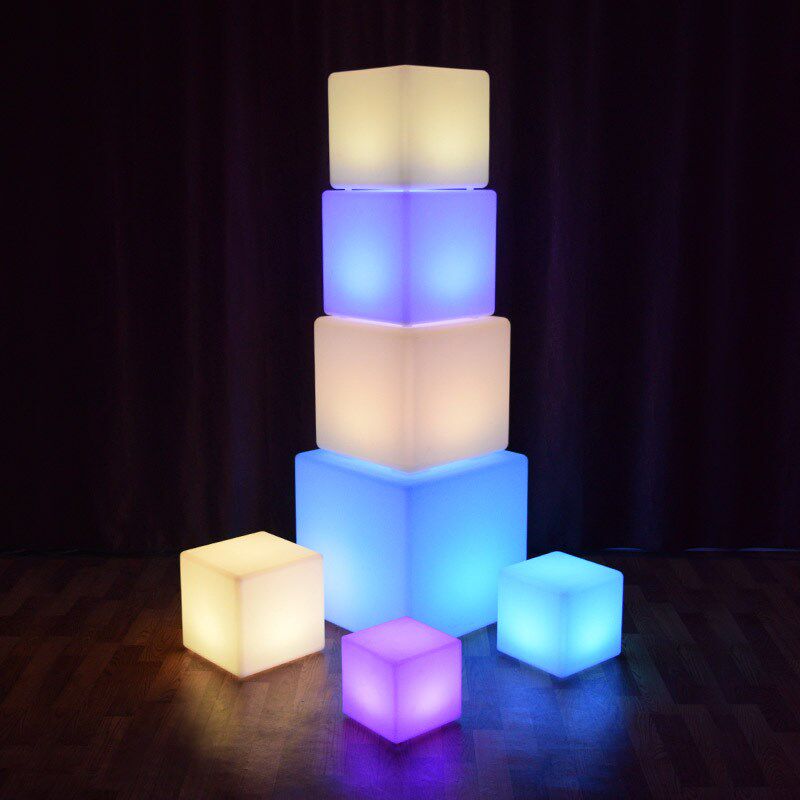 发光椅子LED立方体桌椅桌灯户外七彩庭院装饰灯 KTV酒吧创意凳子