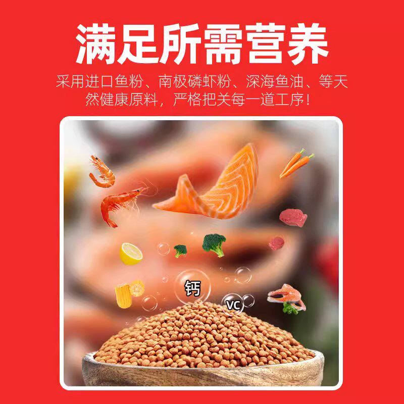 大拇指血鹦鹉鱼饲料下沉鱼粮元宝锦鲤金鱼颗粒鱼食增色沉底饲料