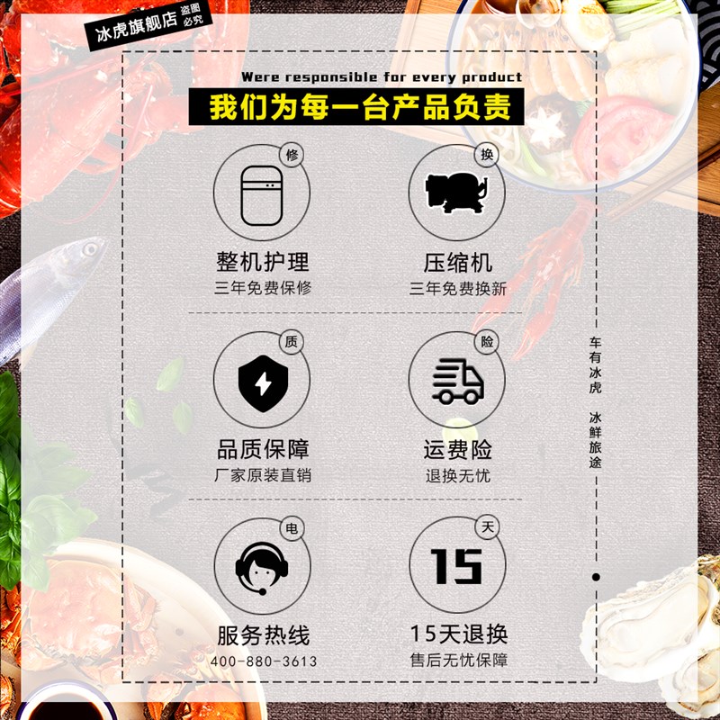冰虎车载冰箱制冷压缩机车家两用12v24v速冻冷冻冷藏便捷小车冰柜