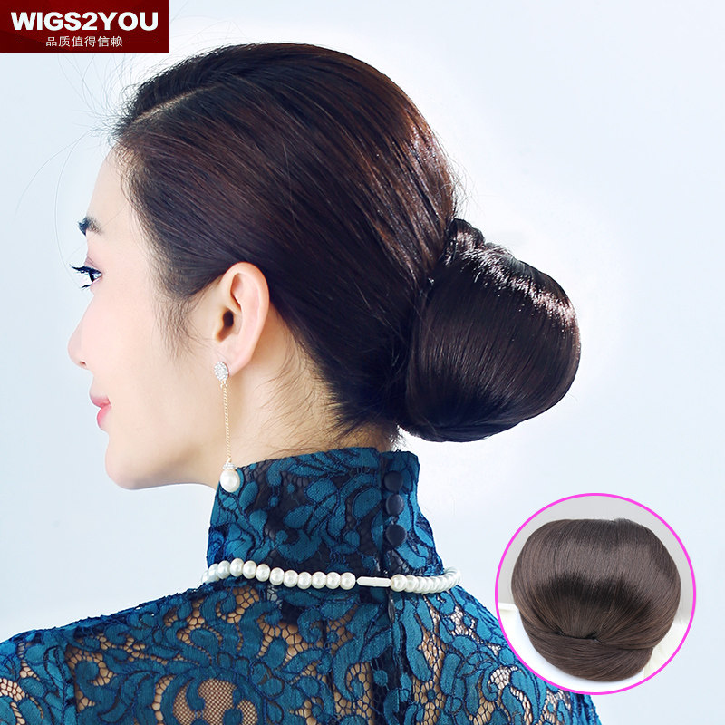 Wigs2you假发 新娘小发包时尚 盘发发髻复古花苞头简约丸子头神器