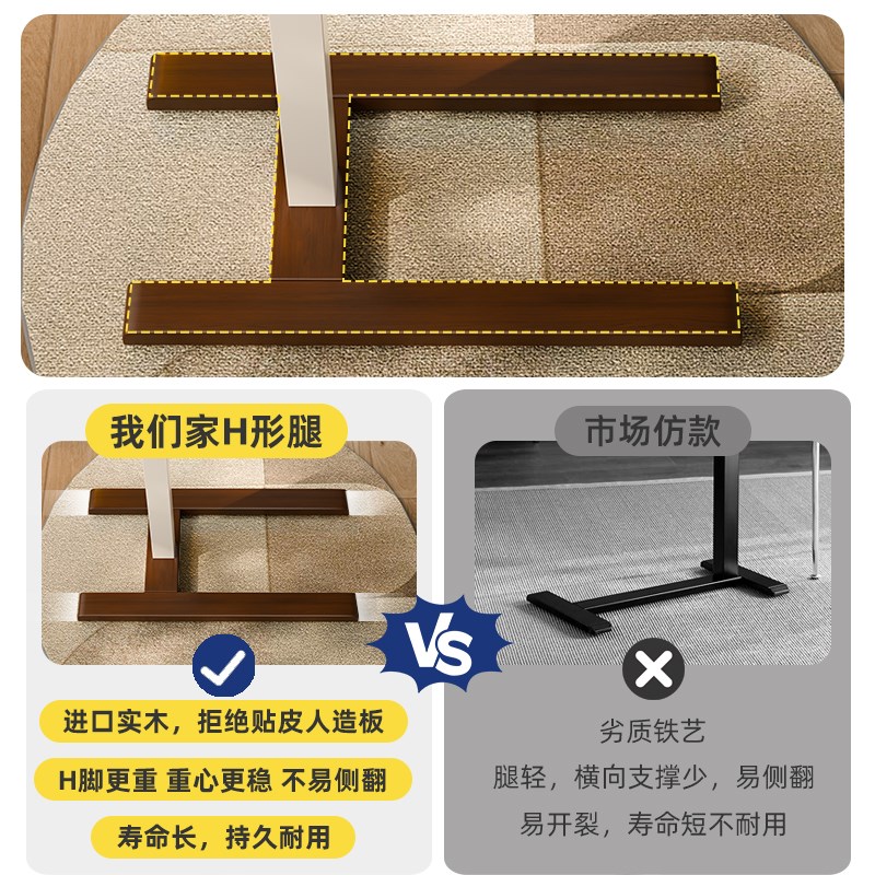 实木可移动床边桌家用升降电脑桌书桌卧室床边带轮小桌子沙发边几