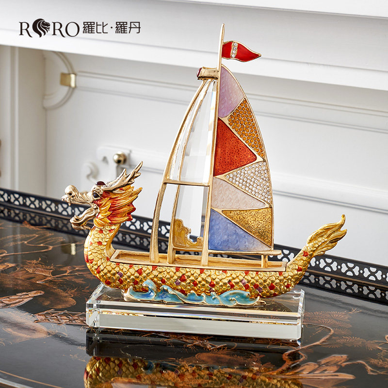 罗比罗丹《龙腾盛世》摆件创意帆船一帆风顺龙船饰品开业礼品