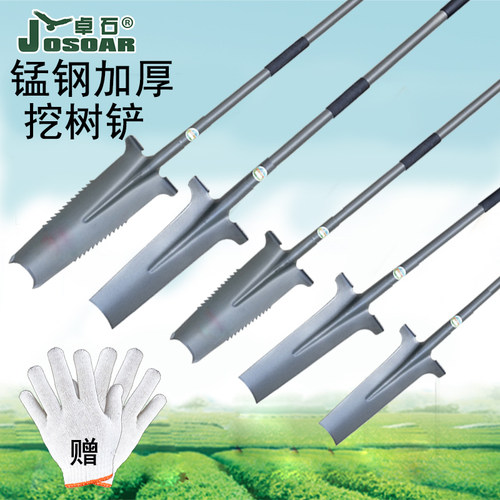 两侧锯齿加宽版挖树铲 适用于园艺的铁锹 洛阳铲挖土工具 农用松