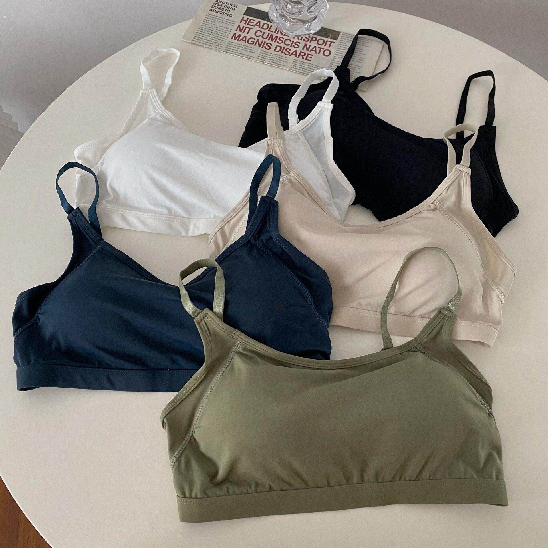 韩国潜水服女式分体式贴身泳衣女式无丝小胸撑式快干背心温泉泳衣