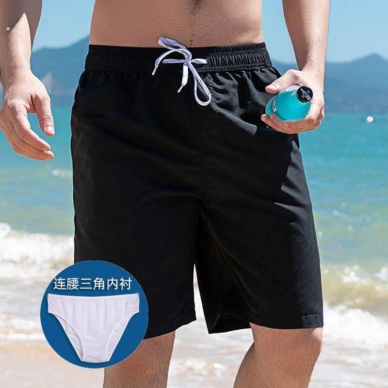沙滩裤男款夏季男士速干五分泳裤纯色大码新款运动短裤海边度假