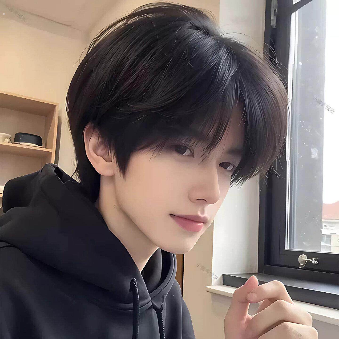 少年感假发男全头套韩系微分碎盖短发自然蓬松男生日常仿真假发套