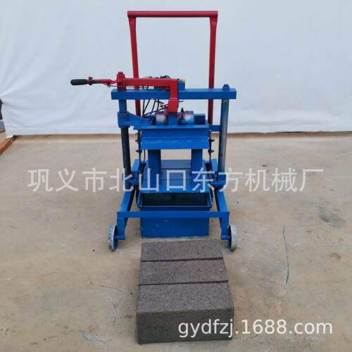 2-45移动砖机制作400-150-200实心砖水泥砖机占地小砖密度