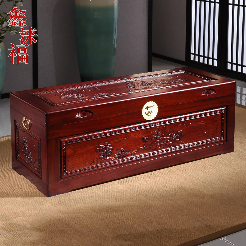 香樟木箱子全香樟木实木婚嫁箱衣箱字画书画箱储物仿古收藏箱