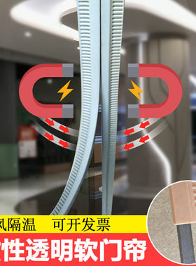 冬季透明磁吸自吸加厚皮门帘子挡风家用防寒冬天保暖防风磁铁对吸