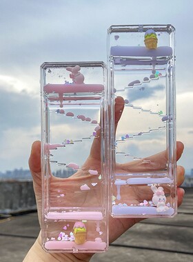 卡通长方形水滴油滴沙漏油滴桌面装饰摆件学生生日礼物儿童节礼品