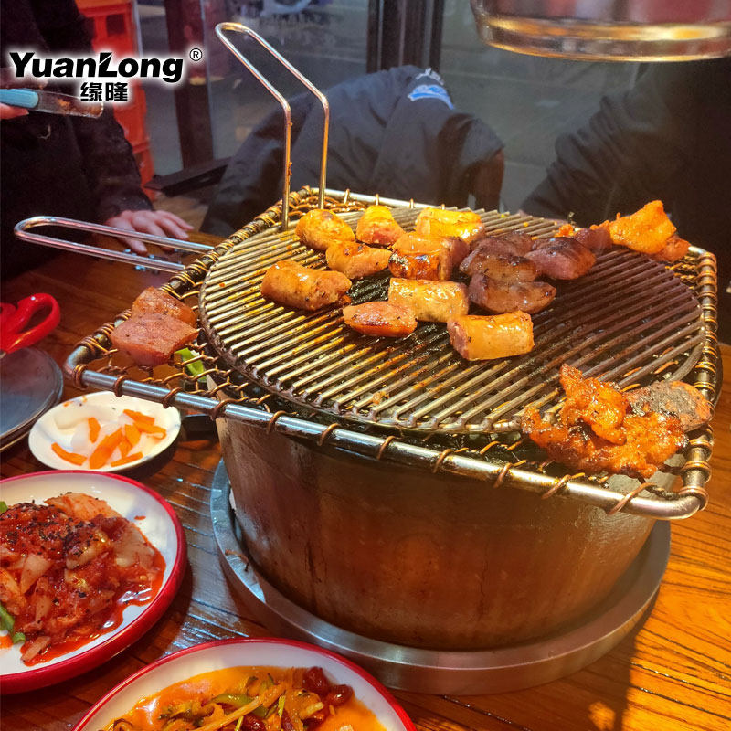 韩式烧烤炉北京原始泥炉烤肉 圆形泥炉烤肉炉自助烤肉店碳烤炉