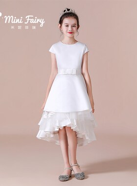 米妮菲瑞新款白色耶诞节女童礼服钢琴演出礼服公主裙高端礼服裙