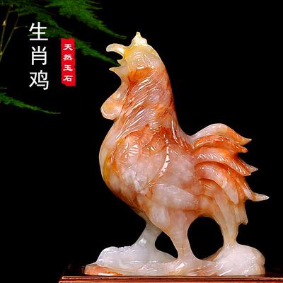 天然玉石十二生肖摆件家居客厅中式装饰鼠兔猴羊蛇动物工艺品摆设