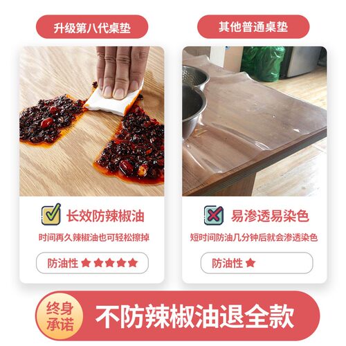 PVC桌布防水防油免洗防烫透明餐桌垫茶几垫软玻璃塑料桌面保护膜